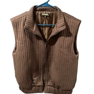 THML Chocolate Brown Quilted Vest